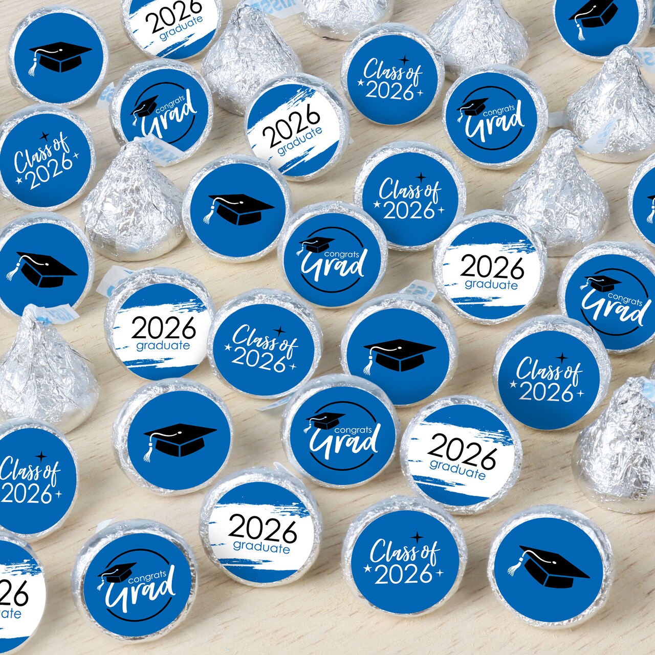 Big Dot of Happiness Blue Grad - Best is Yet to Come - 2026 Royal Blue Graduation Party Small Round Candy Stickers - Party Favor Labels - 324 Count